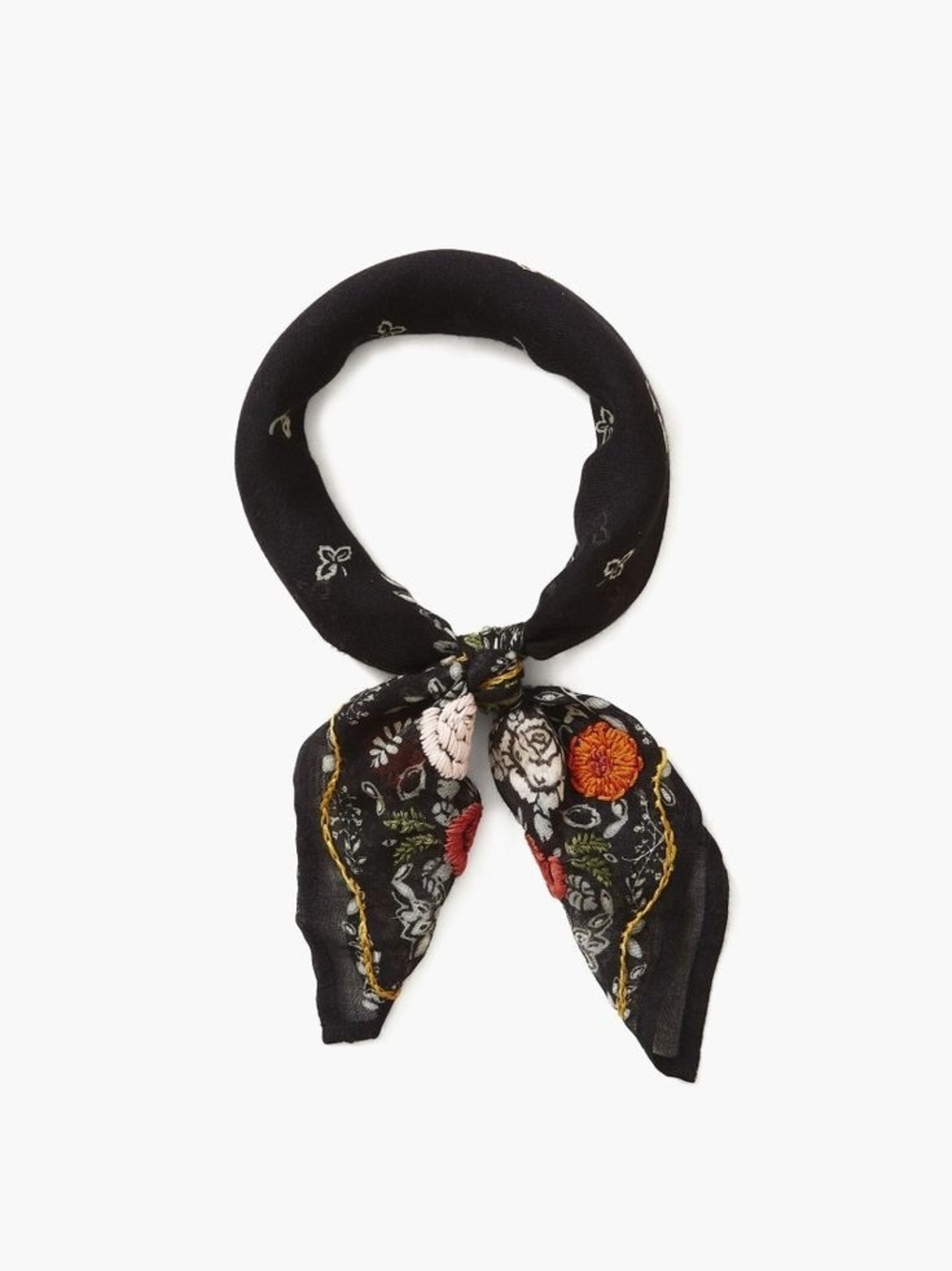 Chan Luu Black Embroidered Bandana
